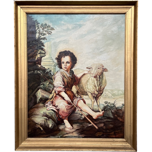 Schilderij "De Goede Herder". Olieverf Op Doek.