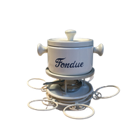 Fondue Set Wit & Blauw