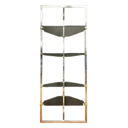 Vintage 80s Design Glass/steel Display Cabinet By Peter Ghyczy (dutch Design) Glass Wall Shelves 1