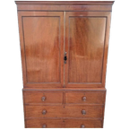 Antieke Engels Kabinet Mahonie Afm. 121x58cm En 195cm Hoog. thumbnail 1