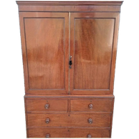 Antieke Engels Kabinet Mahonie Afm. 121x58cm En 195cm Hoog.