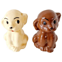 2 Celluloid Beeldjes Hondjes Antiek Speelgoed