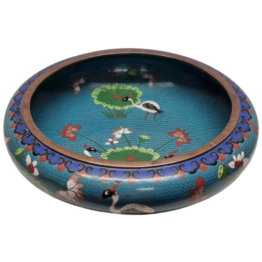 Unieke Cloisonné Schaal Begin 20ste Eeuw 1