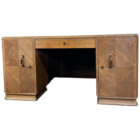 Vintage Xl Art Deco Bureau / Tweezijdige Desk 1