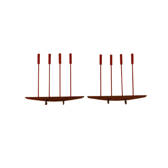 Paar Vintage Scandinavische Kandelaars 1