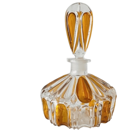 Artdeco Stijl Parfumfles Persglas Amber Transparant 1950’s 1
