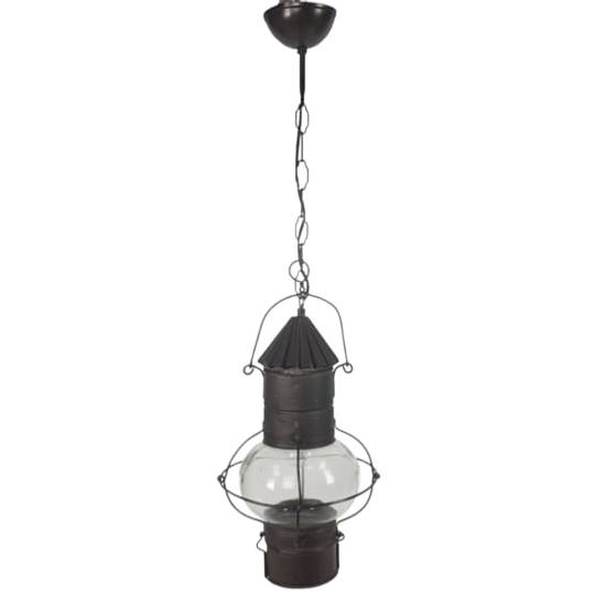 Scheepslamp - Petroleumlamp - Hanglamp - Koper - Glas - 1950's 1