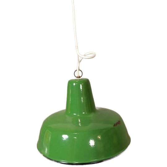 Vintage Emaille Industriële Hanglamp, Groen 1