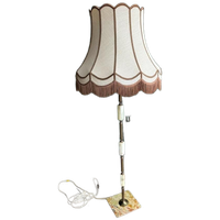 Brocante Staande Lamp, Onyx Marmer Messing