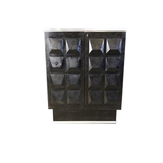 Vintage Black Brutalist Bar Cabinet, 1970s 1