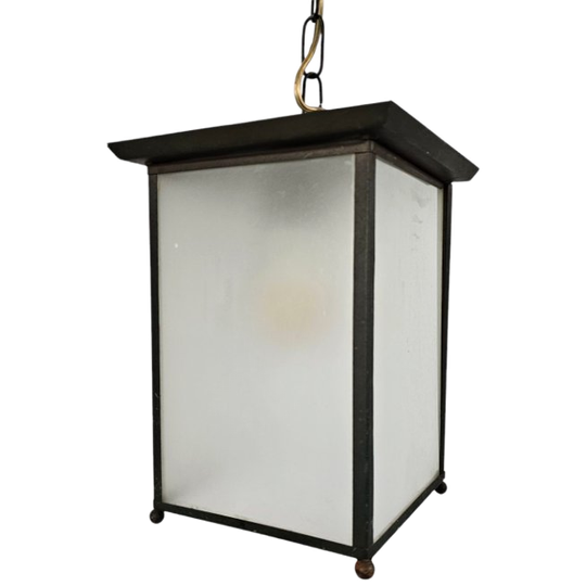 Amsterdamse School - Lantaarnlamp - Hanglamp - Koper - Glas - 1E Kwart 20E Eeuw 1