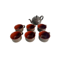 Jaren 70 Theepot Met 6 Mokken