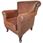 Southfolk Classic Chesterfield Fauteuil – Bruin, Soft Leer thumbnail 1