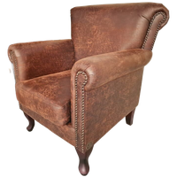 Southfolk Classic Chesterfield Fauteuil – Bruin, Soft Leer