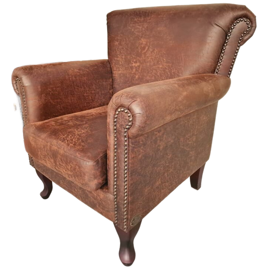 Southfolk Classic Chesterfield Fauteuil – Bruin, Soft Leer 1