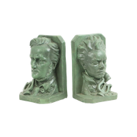 Boekensteunen Buste Wagner Beethoven Gips Gesigneerd
