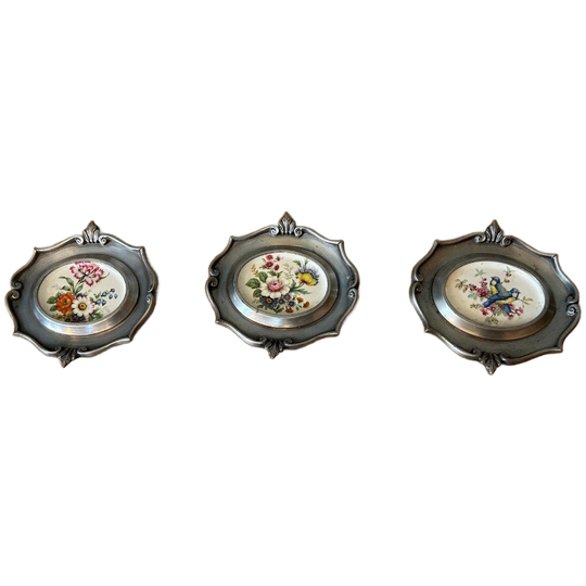 3 Tinnen Porseleinen Wandborden Schwarzenhammer 1