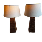 Set Van 2 Rotan Rieten Tafellampen Vintage thumbnail 1