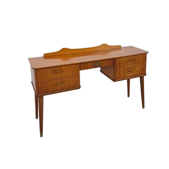 Side Table Met Lades En Messing Details Uit Zweden, Kinder Bureau 1