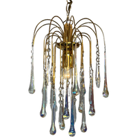 Teardrop Kroonluchter Hanglamp Opaline Murano Kristal Pegels