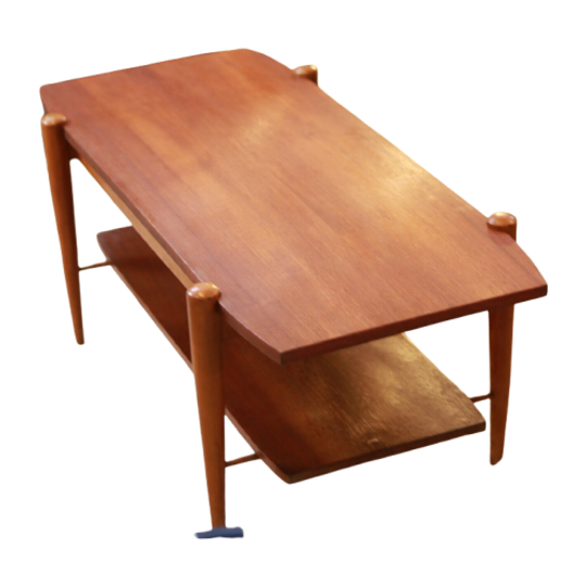 Teakhouten Salontafel, Omkeerbaar Blad, 1960 1
