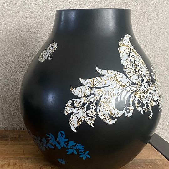 IKEA Ps Jonsberg Vaas – Zwart Met Goud & Blauw – Hella Jongerius 1