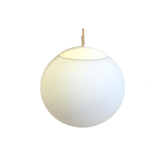 Retro Vintage Lamp Hanglamp Jaren 60 / 70 Melkglas Wit Bol 1