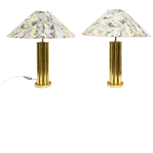 Set Van 2 Messing 70’s Josef Busche Tafellampen 1