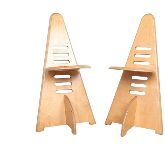 Lundi-sit Verstelbare Houten Stoelen, Lundia 1980s 1