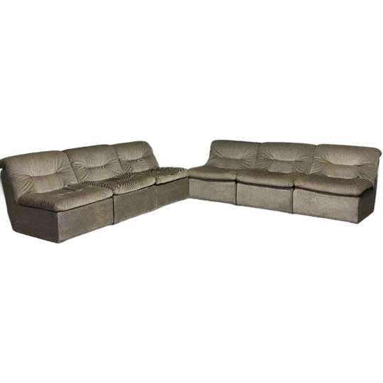 Mid-Century Modulaire Bank – Velours Pepitastof – Jaren 70 1