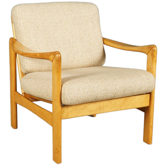 Deense Loungefauteuil – Notenhout – Jaren 60 1