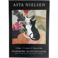 Asta S.m. Nielsen (1881-1972), Two Cats On Table, 1962, Poster Exhibition 2000
