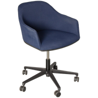 Vitra Softshell Vergaderstoel, Ronan & Ernan Bouroullec, Blauw, Verrijdbaar, Hoogte Instelbaar, D