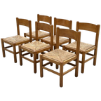 Vintage Set Van 6 Eetkamerstoelen Vico Magistretti Stijl thumbnail 1