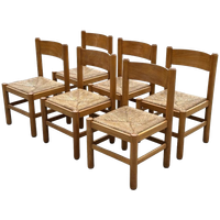Vintage Set Van 6 Eetkamerstoelen Vico Magistretti Stijl