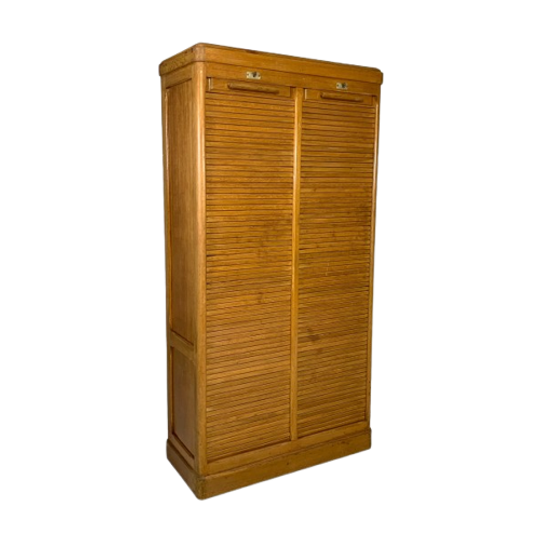 Eiken Rolluikkast Met 2 Luiken, 180 Cm Hoog, Jaren 30 1
