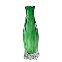 Vintage Vaas Murano In Smaragd Groen, Jaren '60