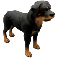 Vintage Beeld Rottweiler Handbeschilderd Italië