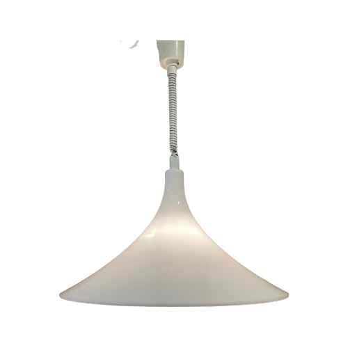 Heksenhoed Lamp Dutch Design Door Harco Loor, Space Age Modernistische Lamp Jaren 80 Wit Kunststo