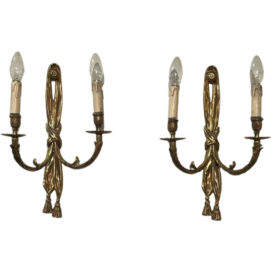 2x Wandlicht Regency Stijl Verguld Brons 1