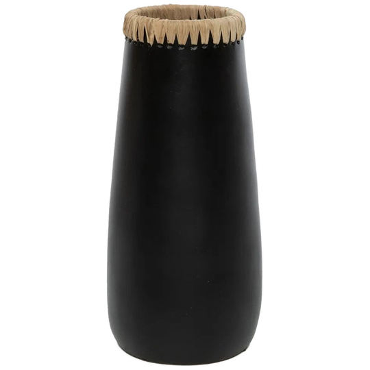 Bazar Bizar | De Sneaky Vaas - Zwart Naturel - L 1