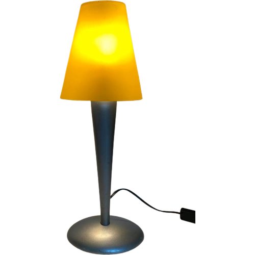 Jaren 90 Ikea Bedlamp / Tafellamp Met Geel Glazen Kapje