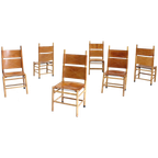 Vintage Italiaanse Eetkamer Stoelen Carlo Scarpa 1970S, Set Van 6 thumbnail 1