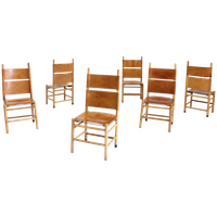 Vintage Italiaanse Eetkamer Stoelen Carlo Scarpa 1970S, Set Van 6