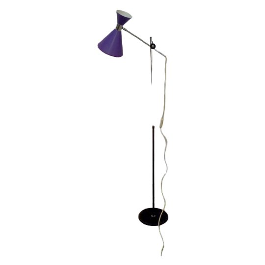 Dutch Design Purple Diabolo Floor Lamp, 1960s 1