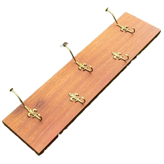 Vintage Messing Houten Kapstok 1