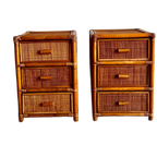 2 Rotan Nachtkastjes Vintage Jaten 70 thumbnail 1