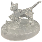 Decoratie Object Kristallen Poes Met Kitten D'arques France thumbnail 1