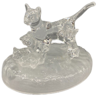 Decoratie Object Kristallen Poes Met Kitten D'arques France