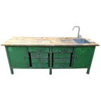 Prachtige Vintage Industriele Werkbank Keukenblok thumbnail 1